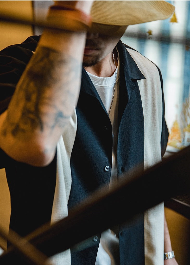 Black and white cuban shirt