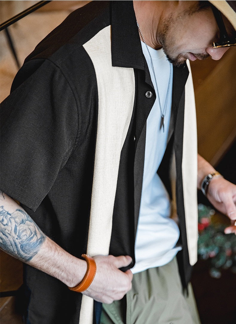 Black and white cuban shirt