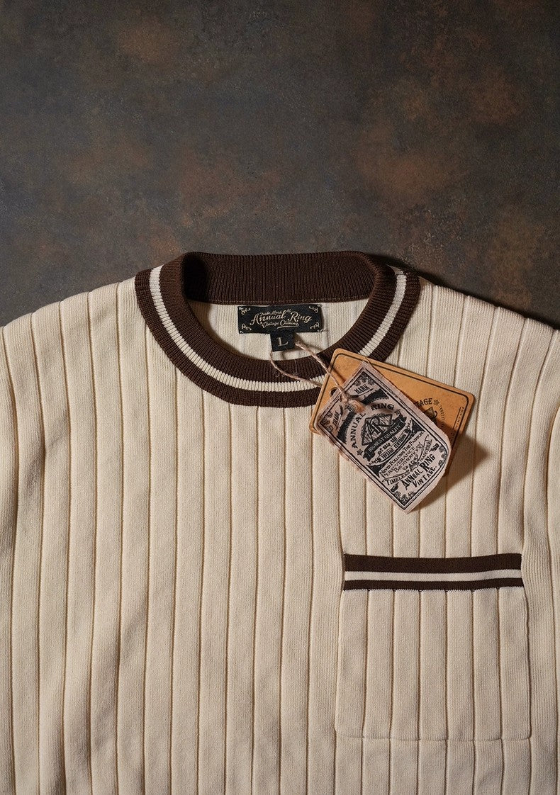 Vintage Knitted T-shirt - Chest Pocket Comfysocks