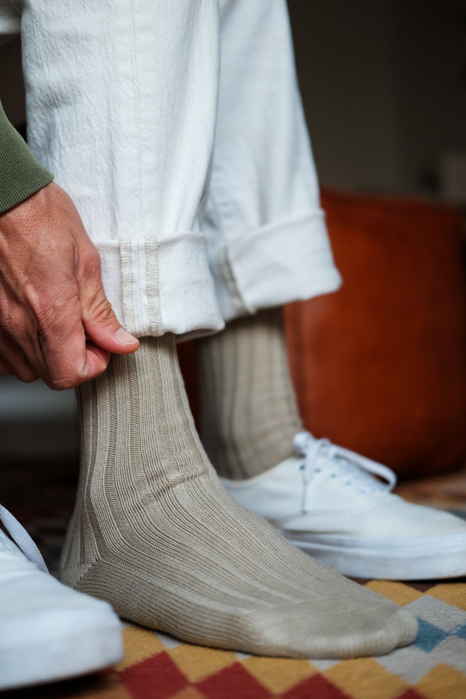 Alfred knittd socks - mist green comfysocks