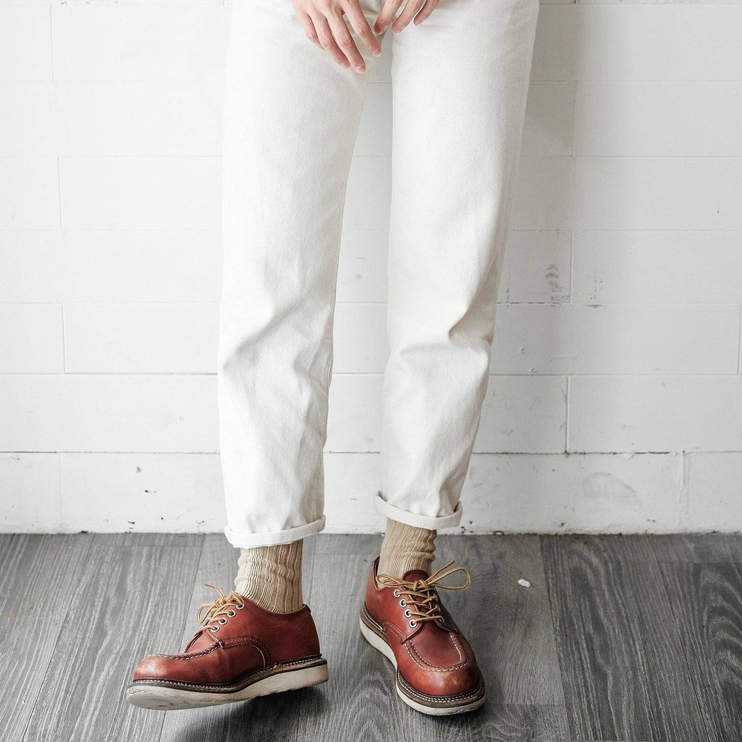 Alfred knitted socs camel with red wing shoes - Comfysocks
