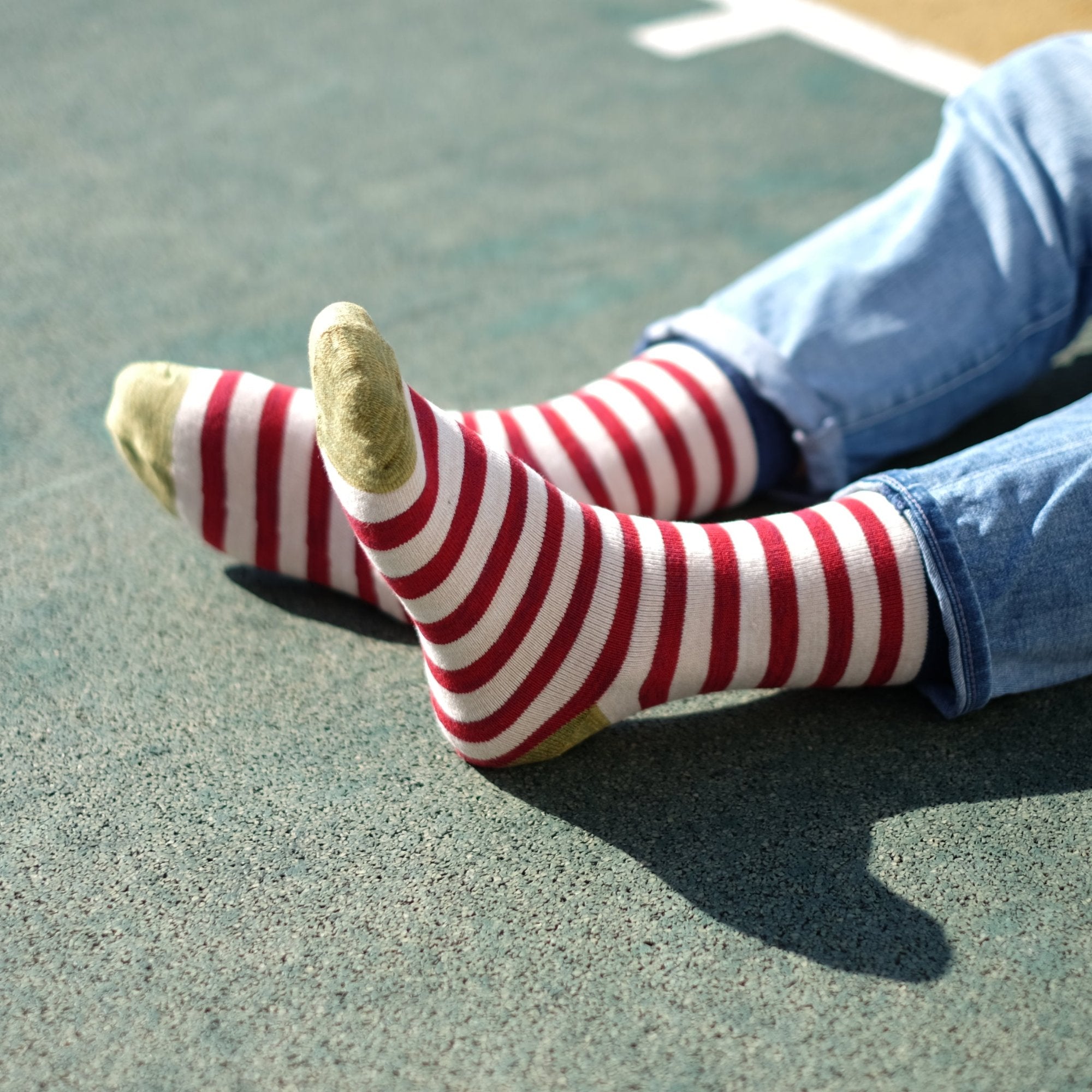 Thick Stripe Sock - Red Comfysocks