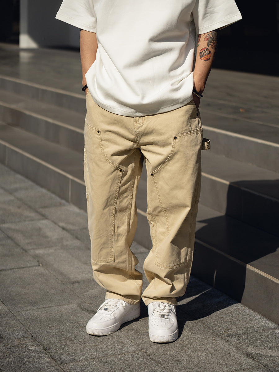 distressed retro pants beige - Comfyscks