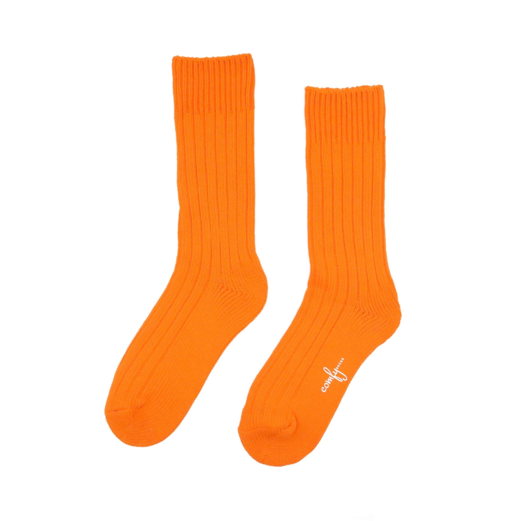 Alfred knitted neon orange socks - Comfysocks