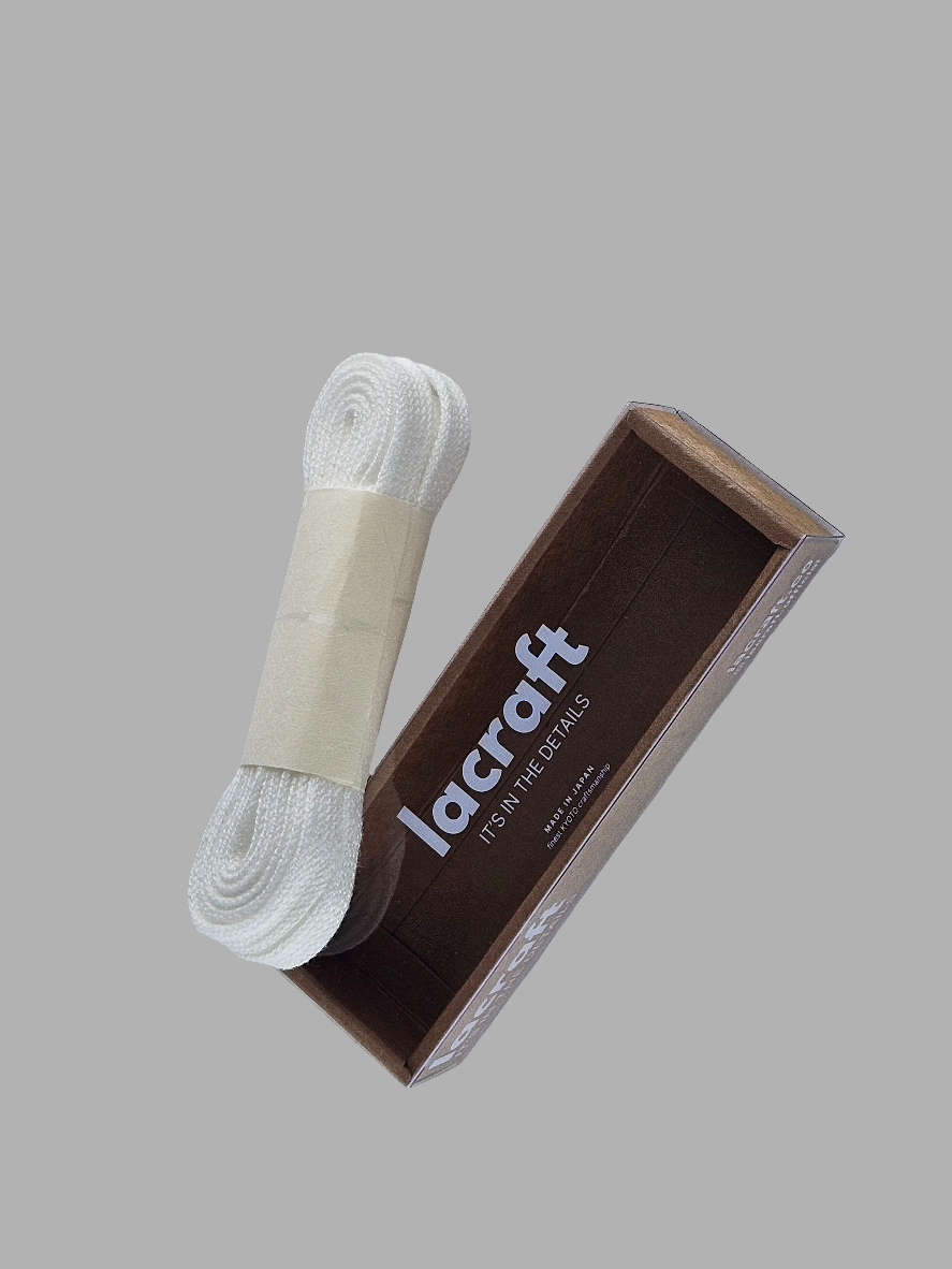 WHITE SINGLE LAYER COTTON SHOELACES
