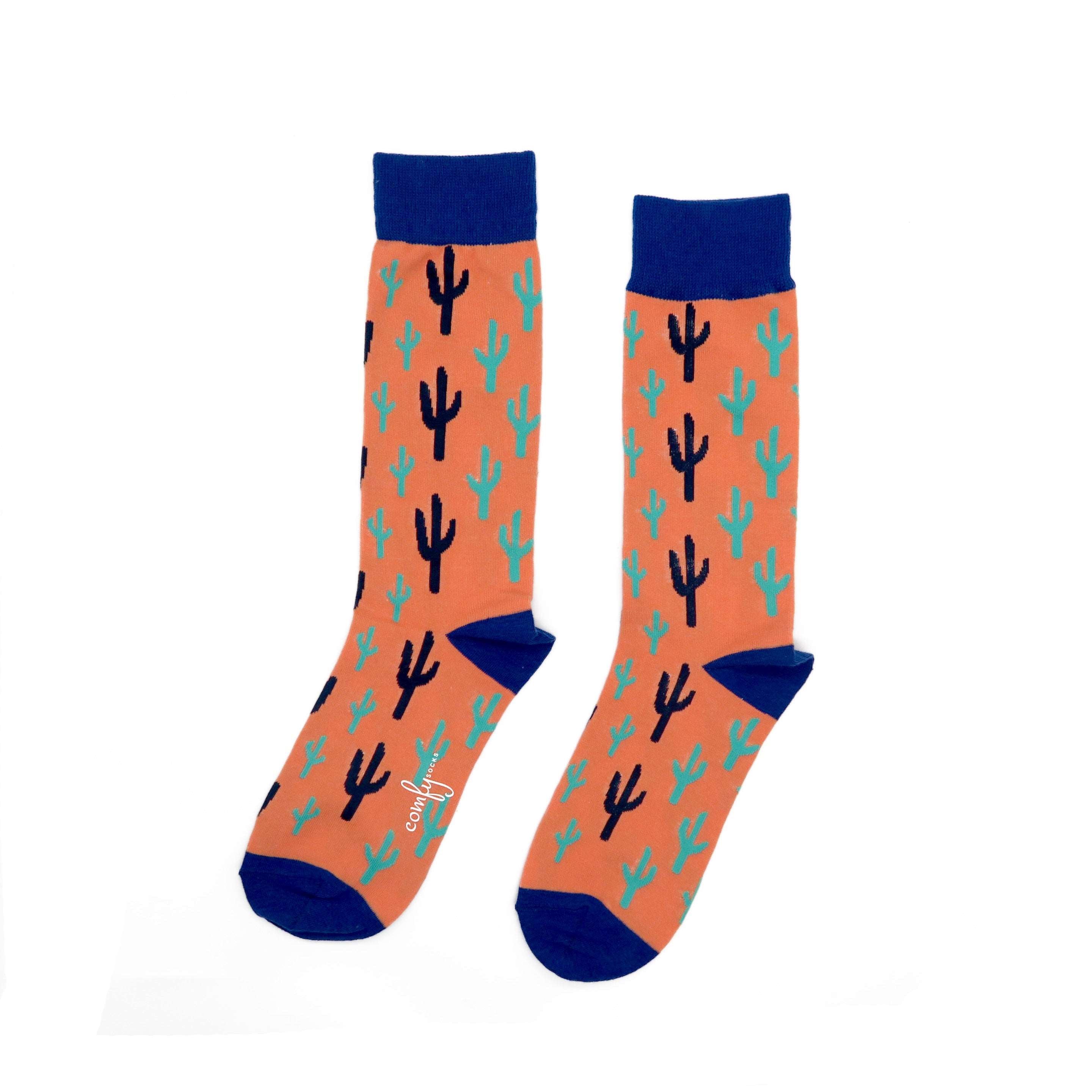 coral color catus socks - comfysocks
