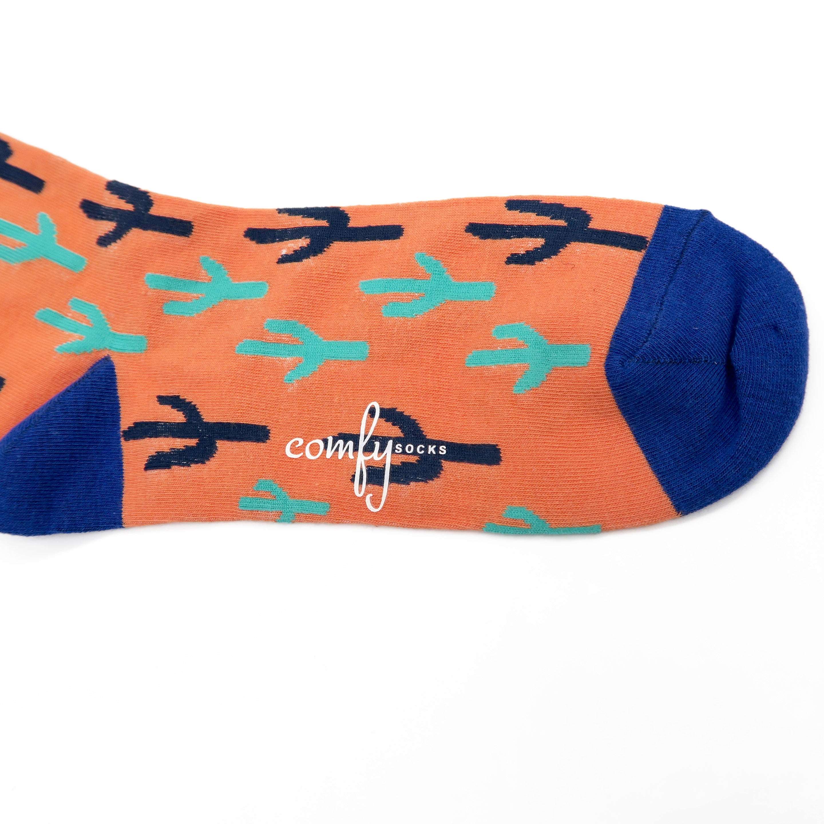 coral color catus socks