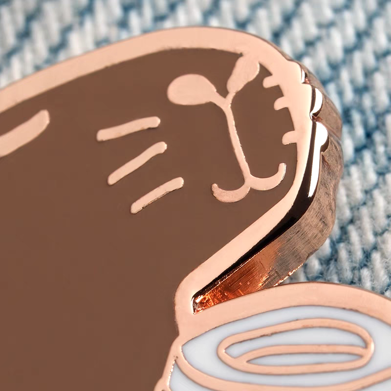 Capybara drinking coffee cute enamel pin Comfysocks