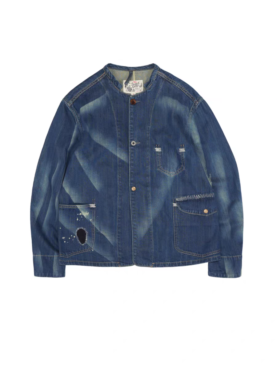 distressed denim jacket Comfysocks
