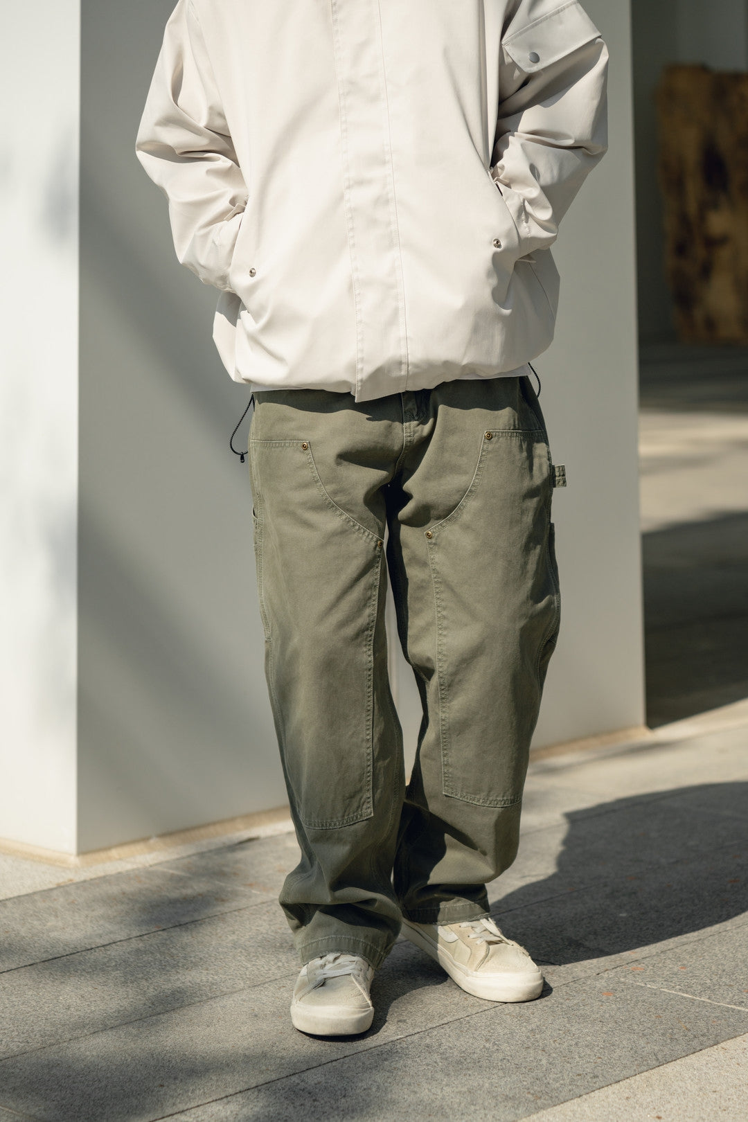 distressed retro pants green- Comfyscks