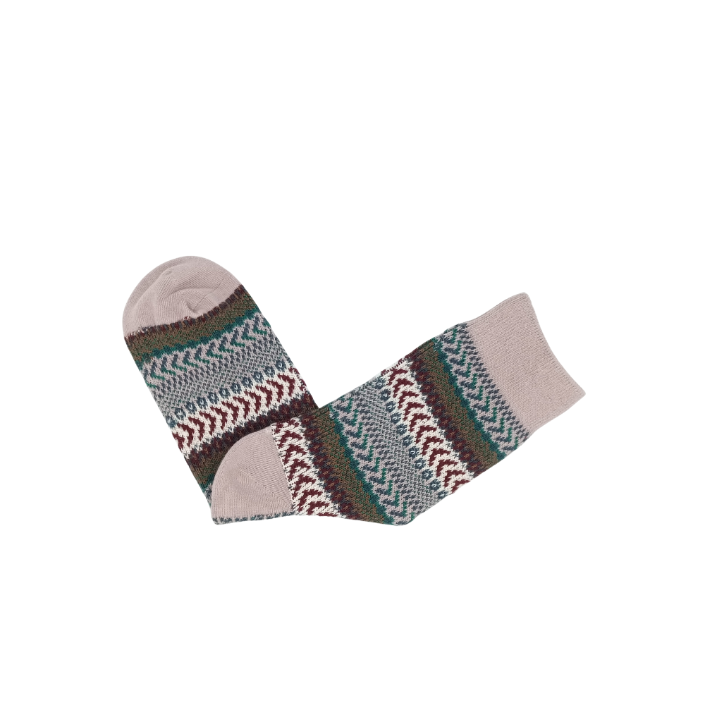 flecha beige tribal pattern sock