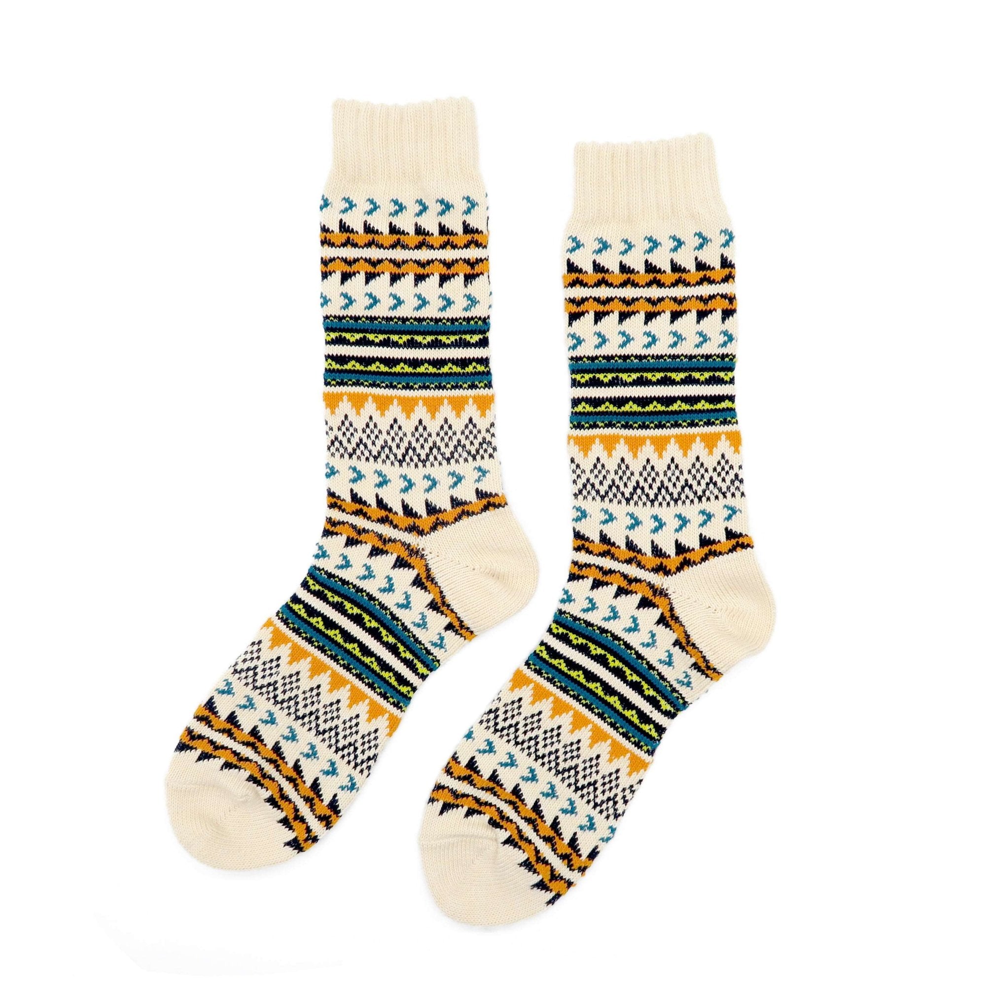 geometric white tribal sock Comfysocks