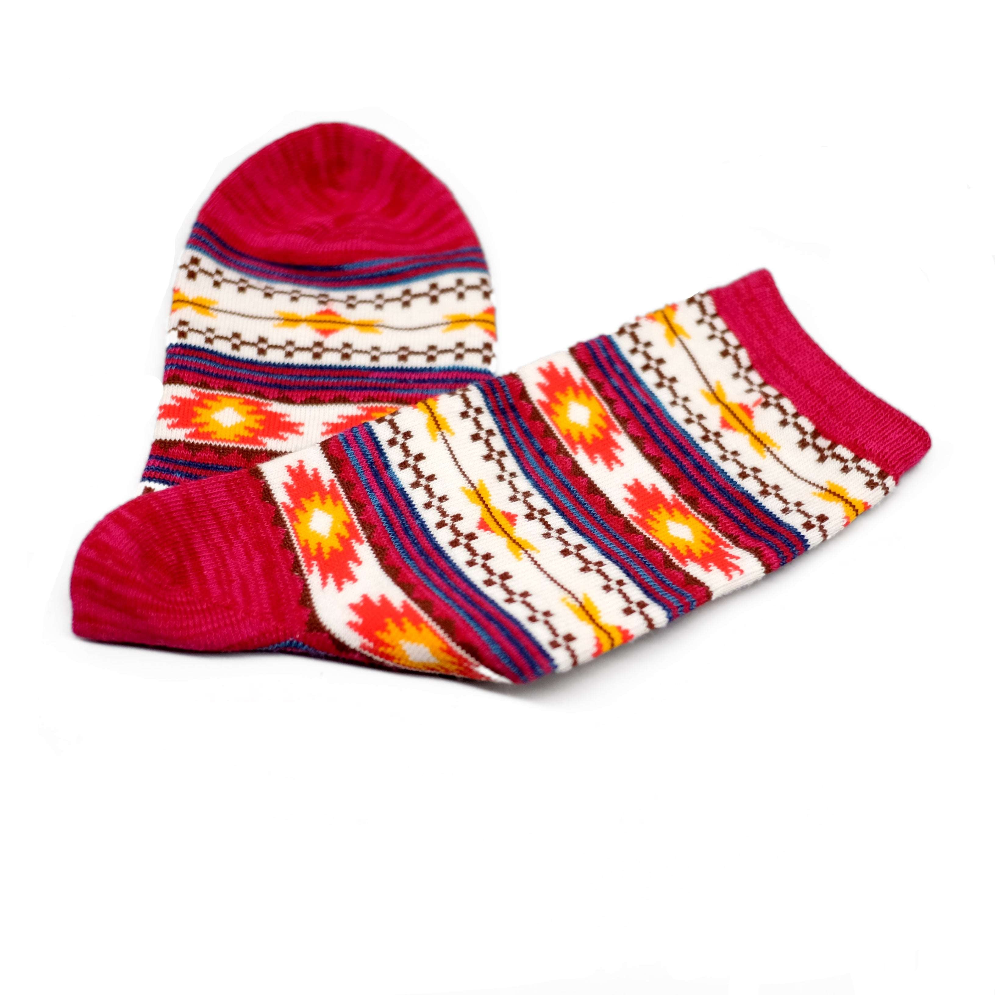 red and white tribal sock