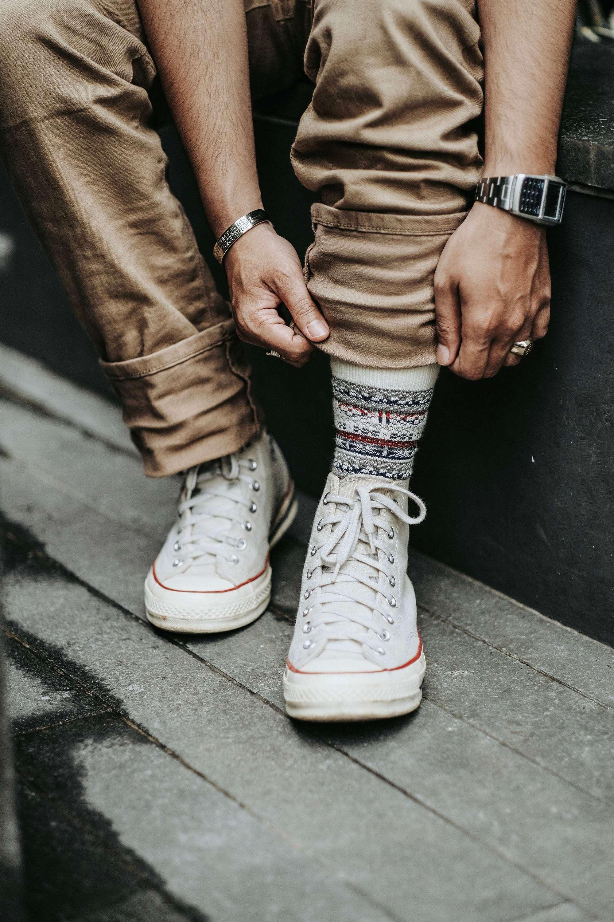Helsinki socks with white converse Comfysocks