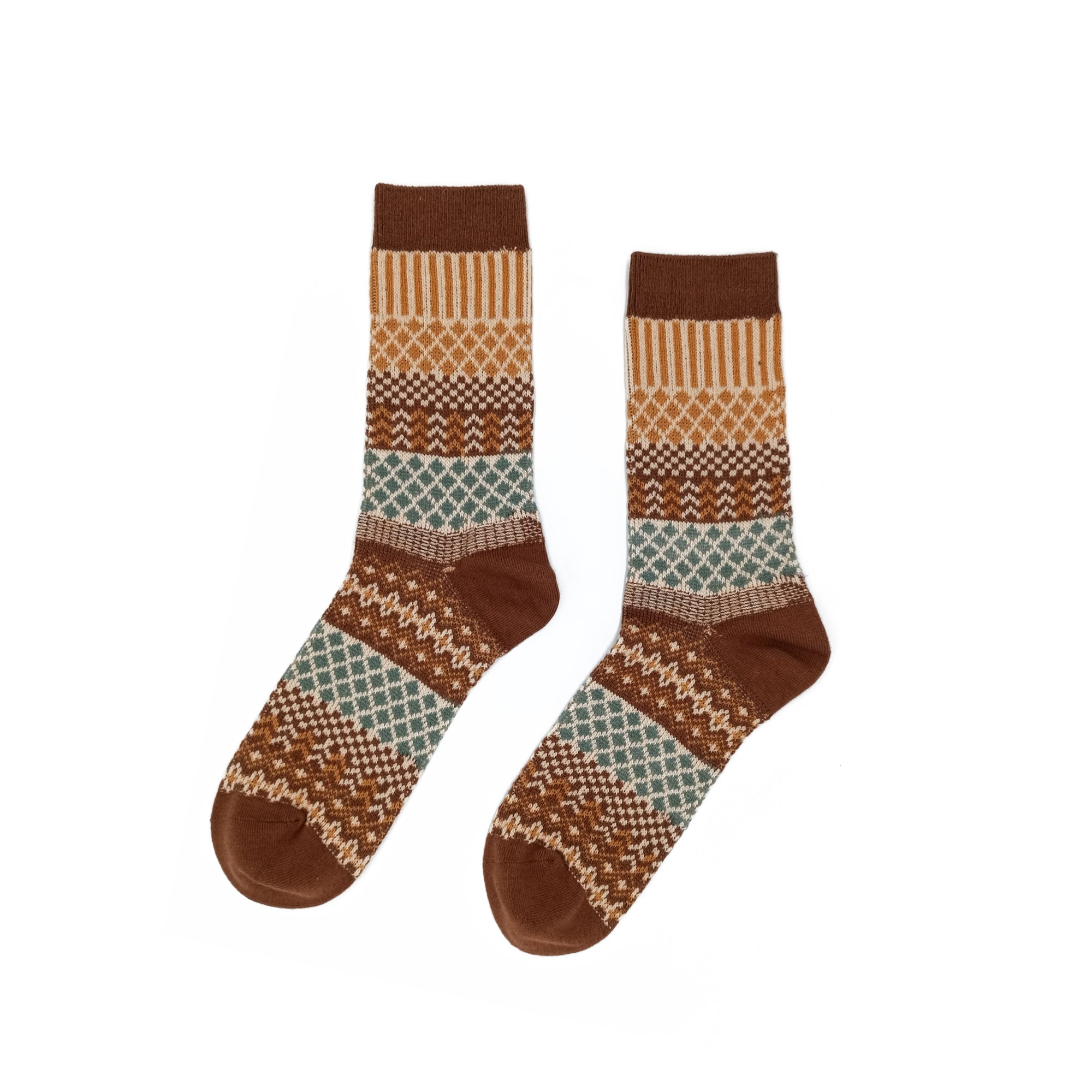 koi pattern brown socks Comfysocks