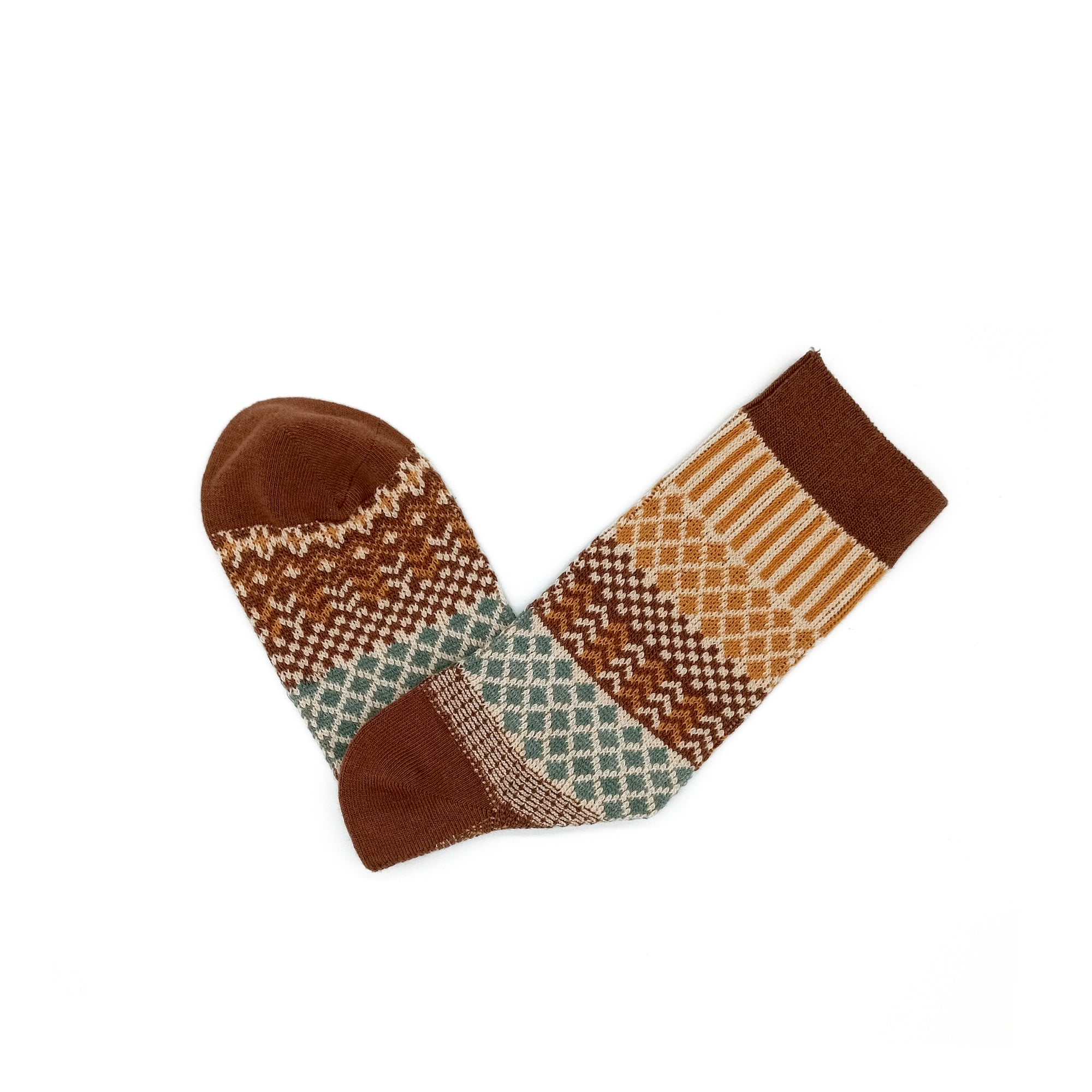 koi pattern brown socks Comfysocks