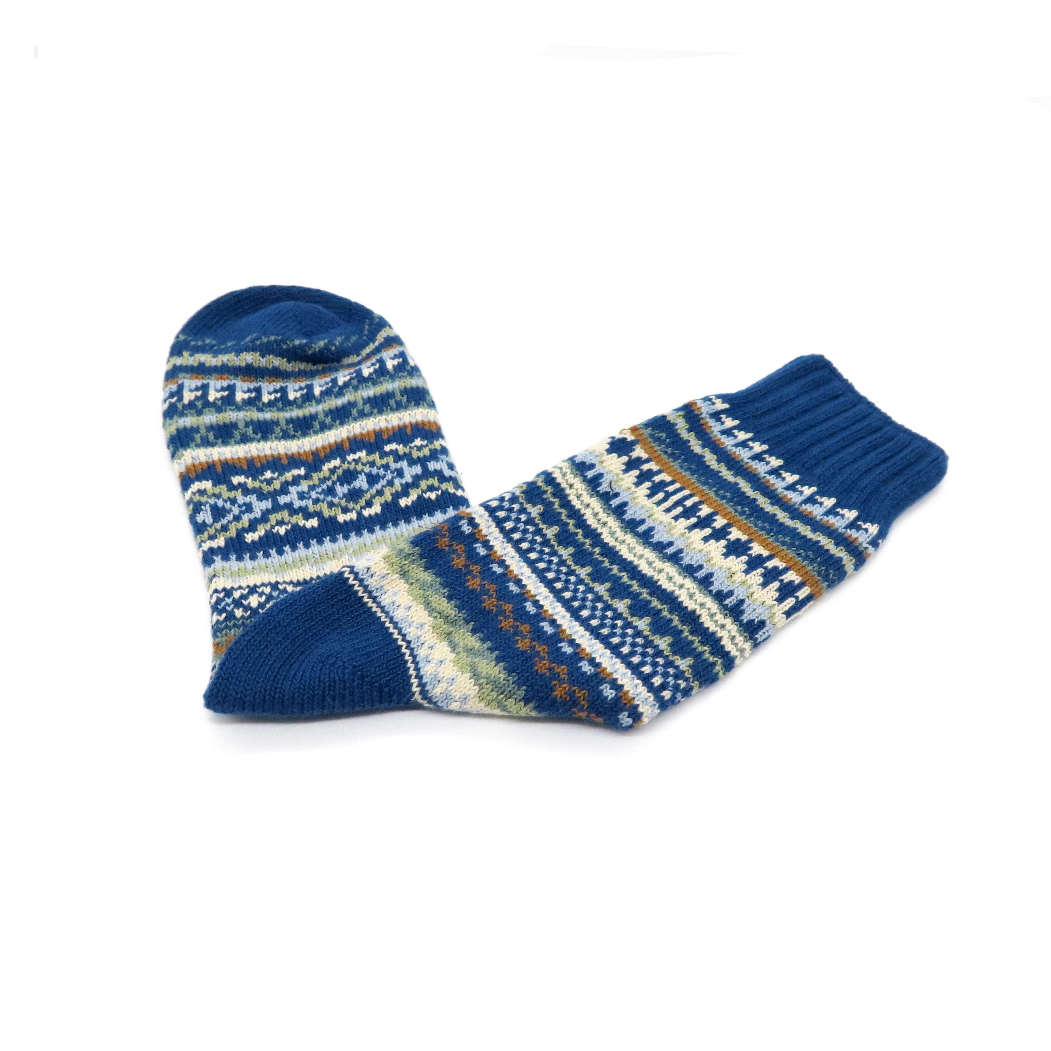 kuki blue - tribal stripe pattern socks Comfysocks