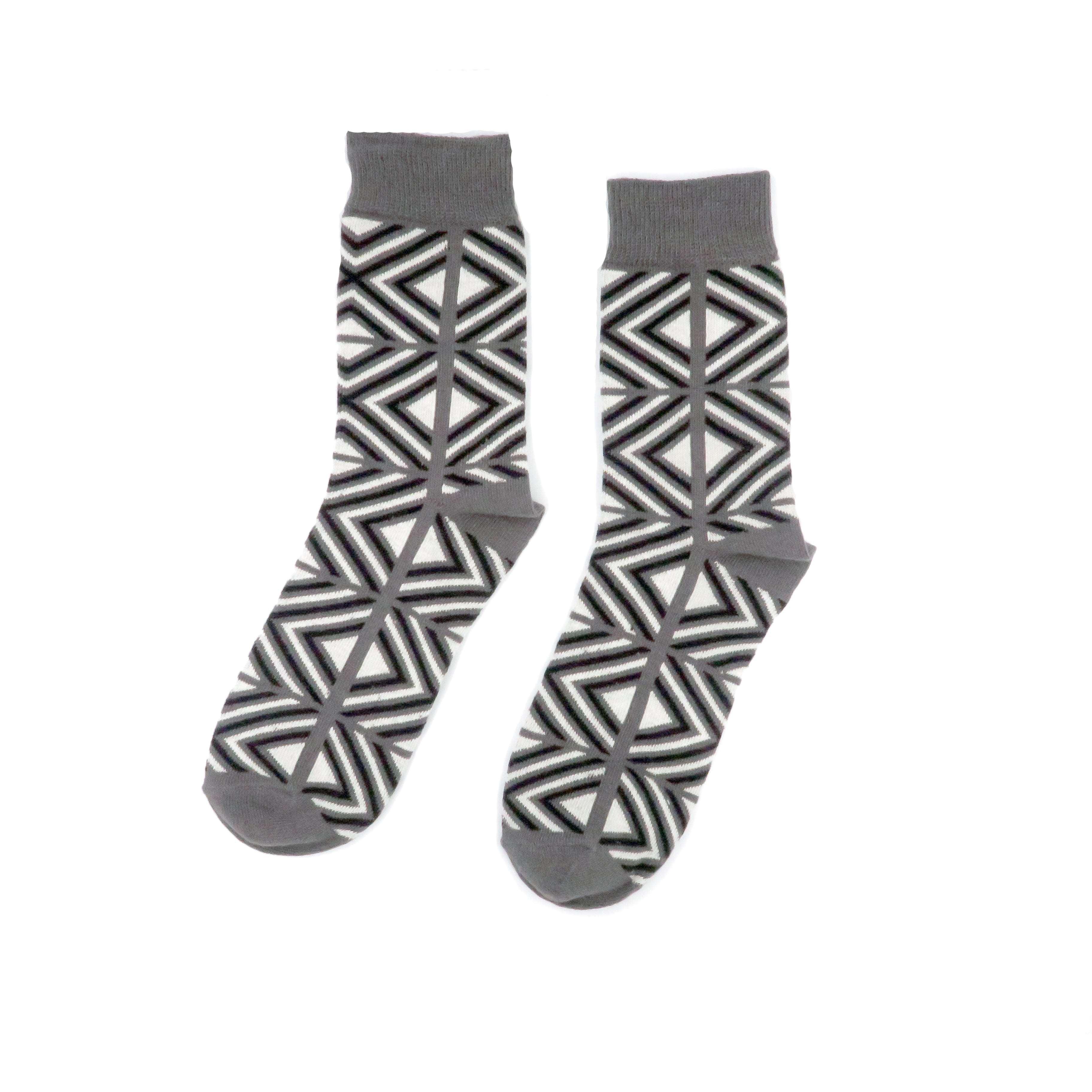 grey - lost in square socks unisex comfysocks