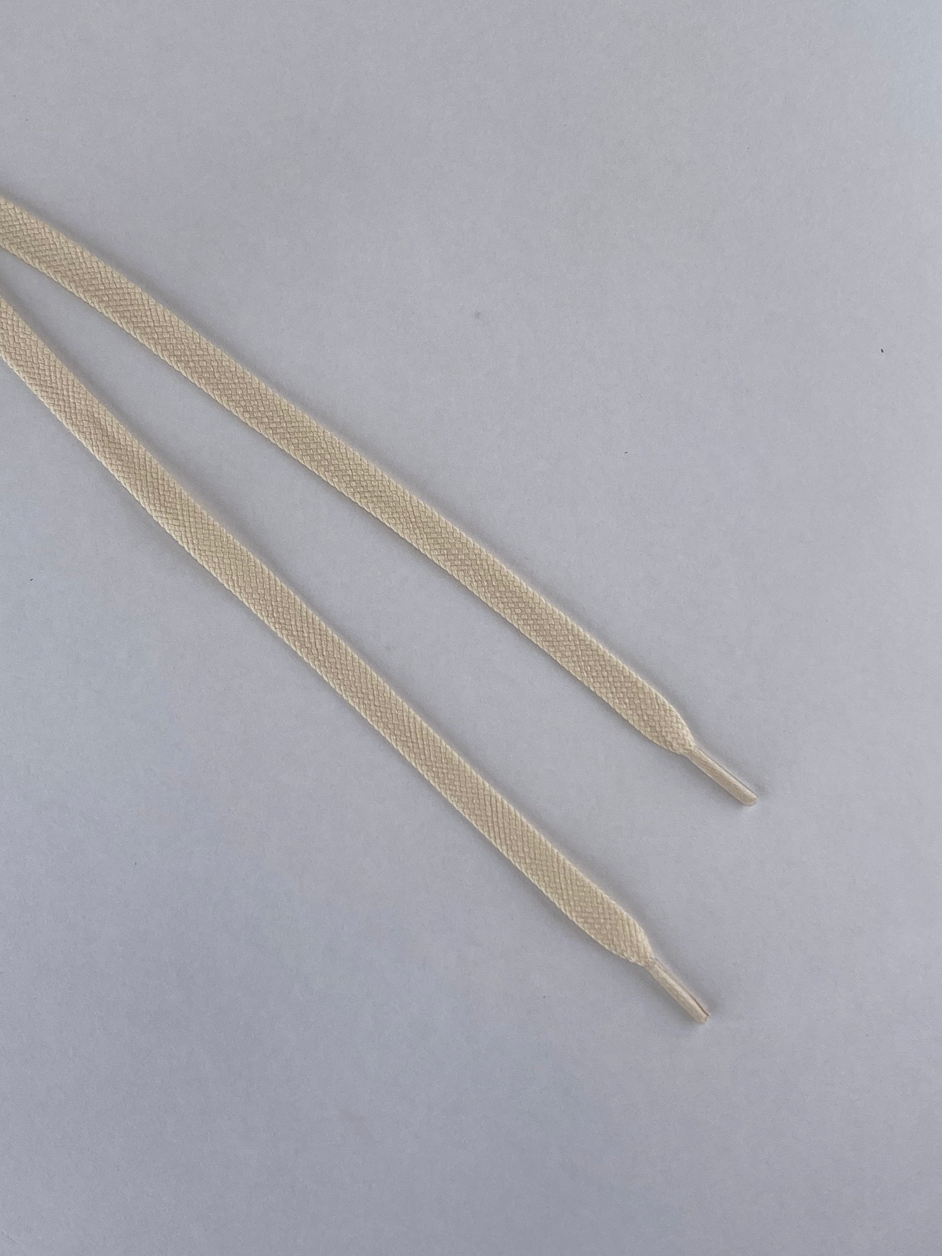 BEIGE SINGLE LAYER COTTON SHOELACES - OAT 【MADE IN JAPAN】