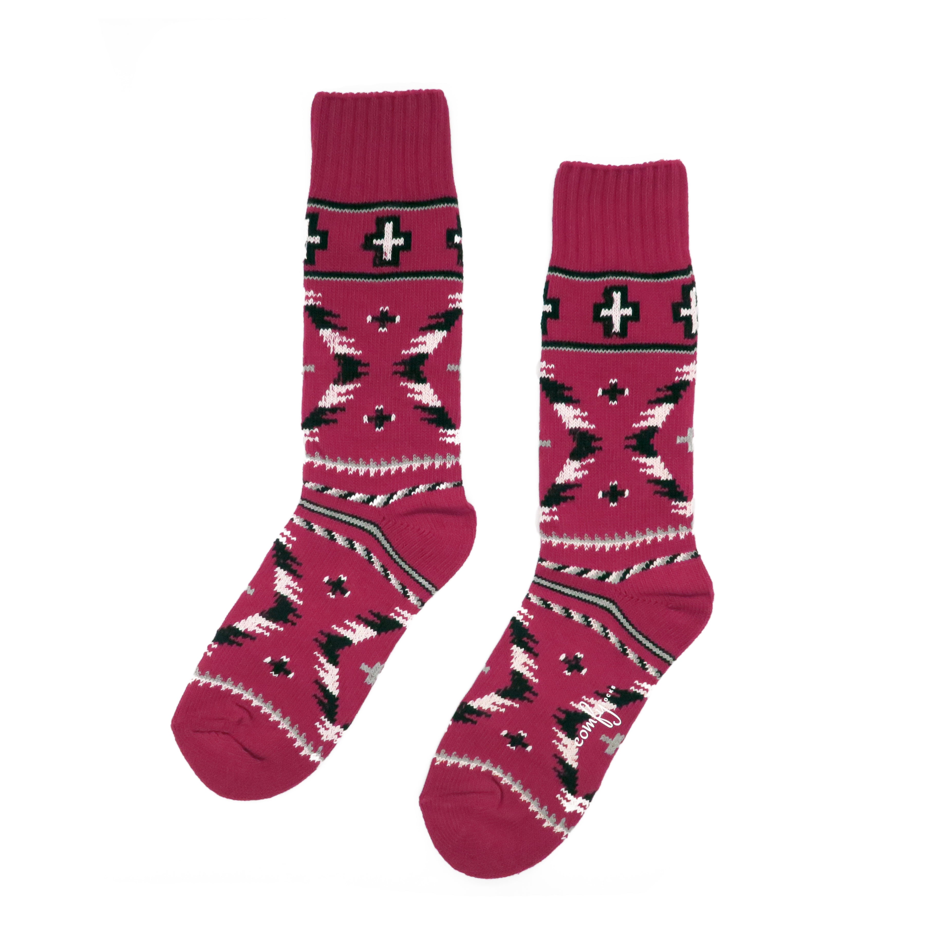 Oscura Red Tribal Pattern Socks Comfysocks
