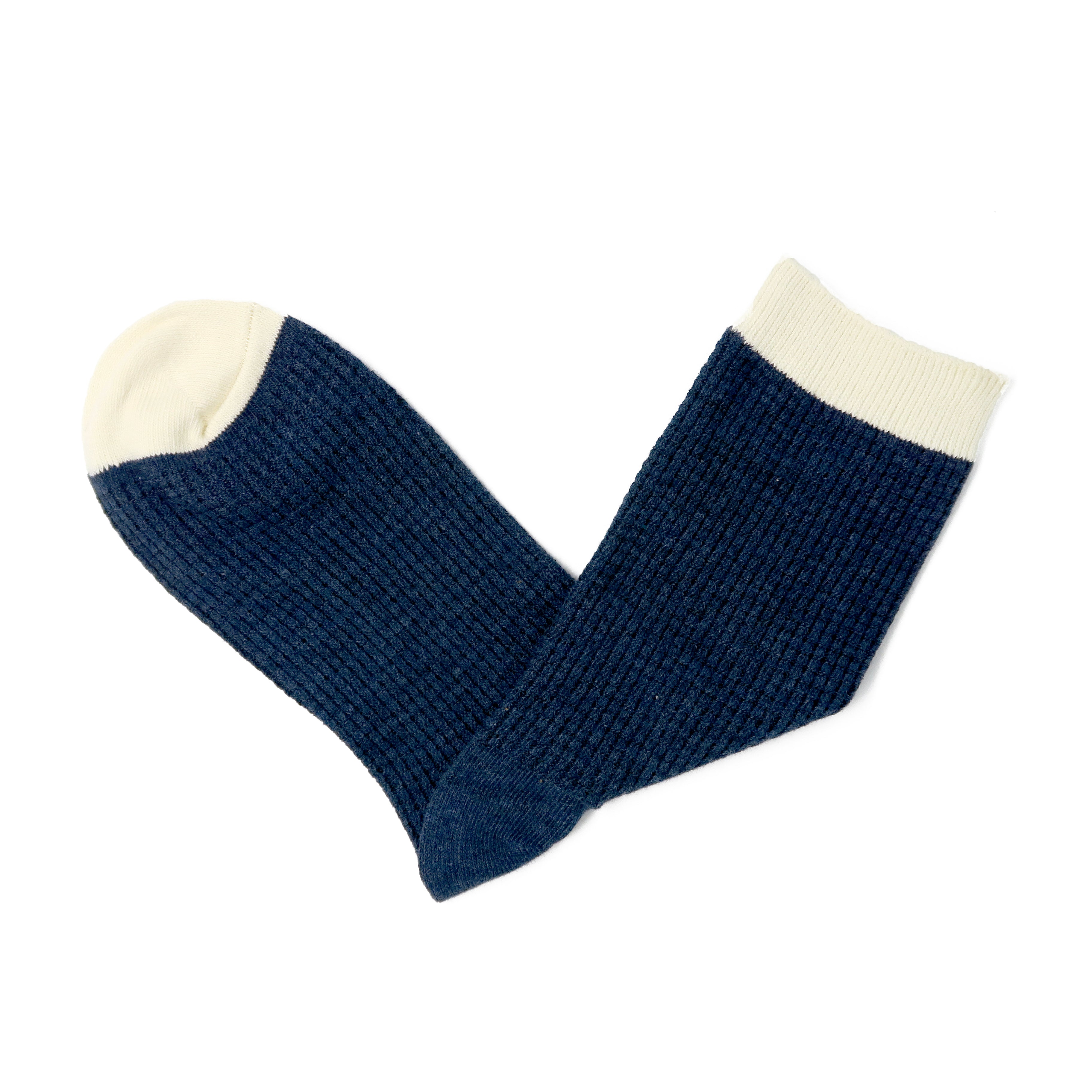 Pixel navy and white unisex sock