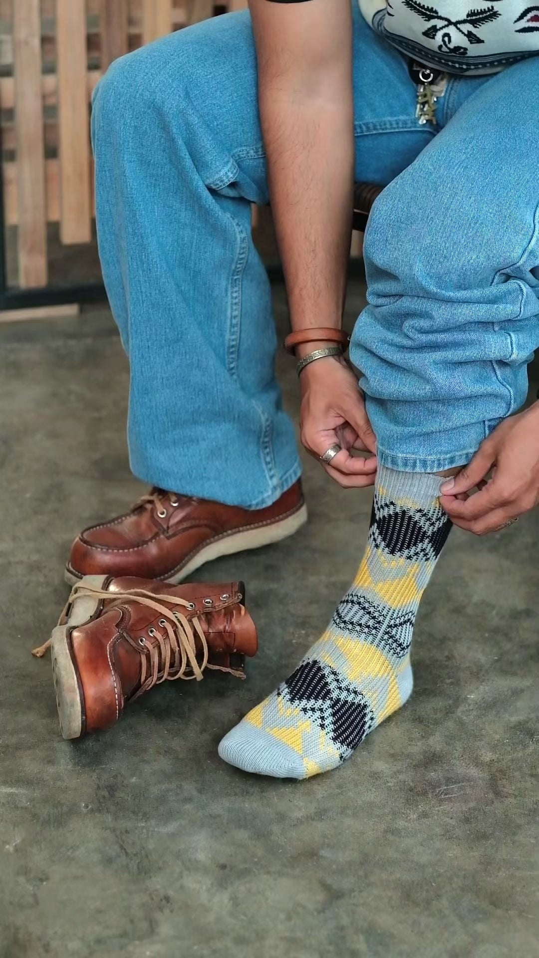 Franklin Grey Tribal Socks Comfysocks