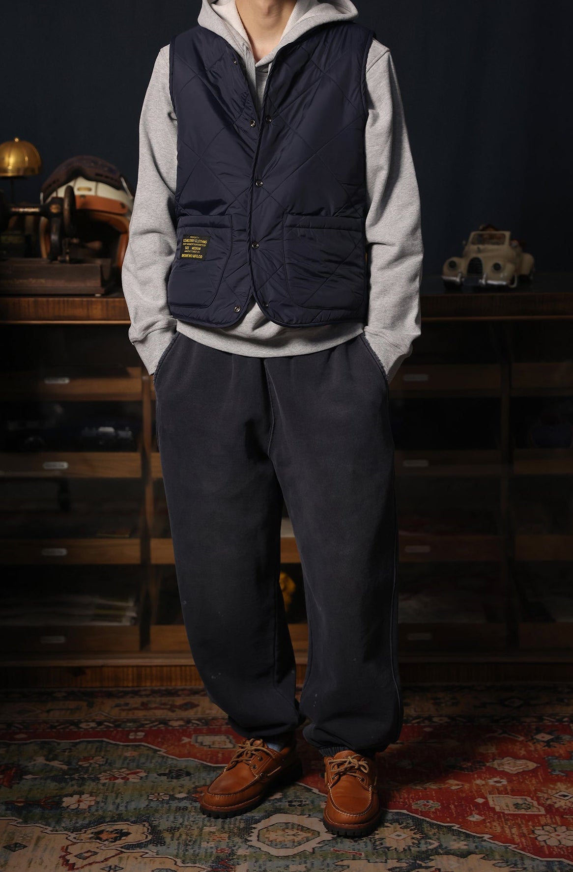 Vintage Reversible Quilted Vest – Tribal Knit Outerwear