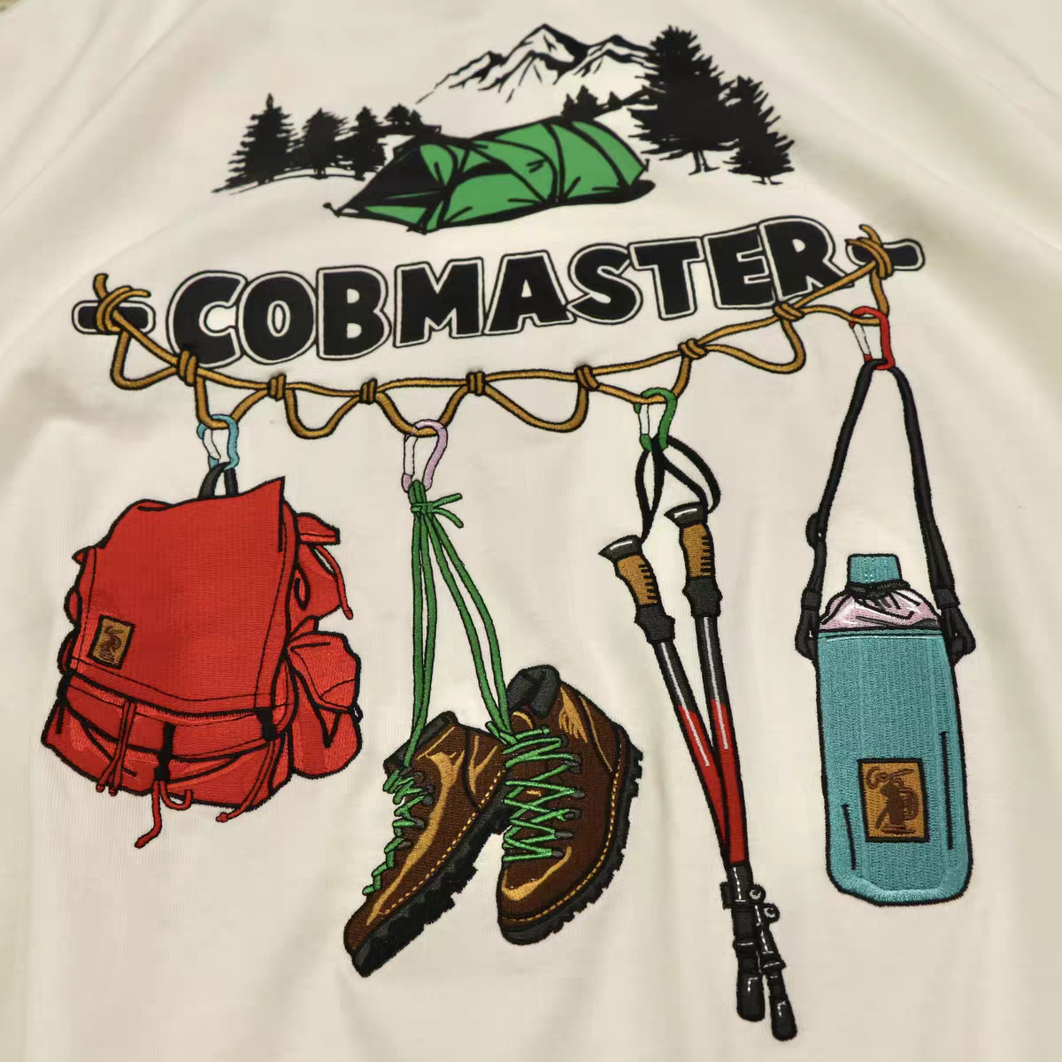 Cobmaster "Trekking Tools" Embroidered Graphic Tee | Quick-Drying Outdoor T-Shirt