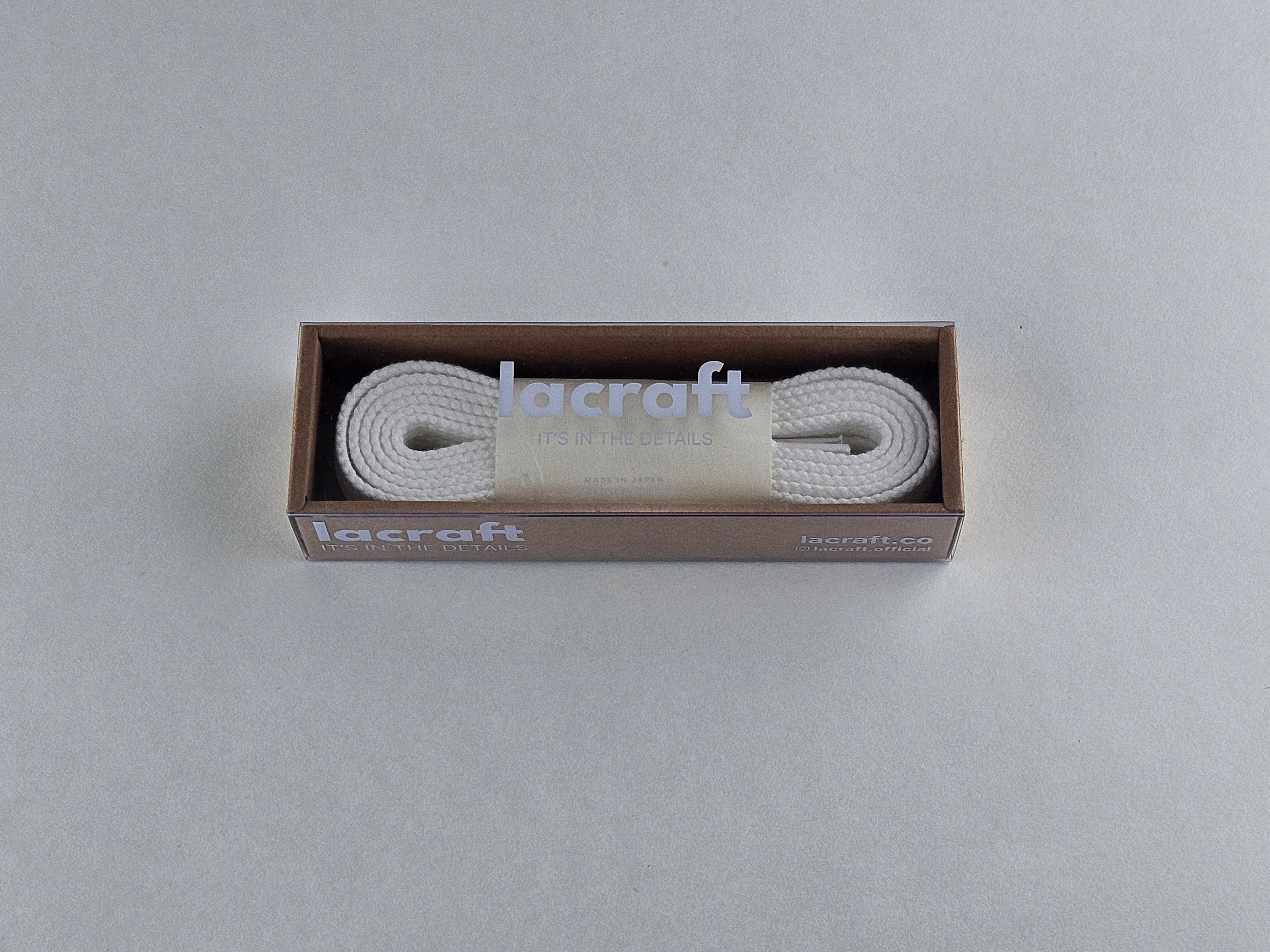 WHITE DOUBLE COTTON SHOELACES - LACRAFT
