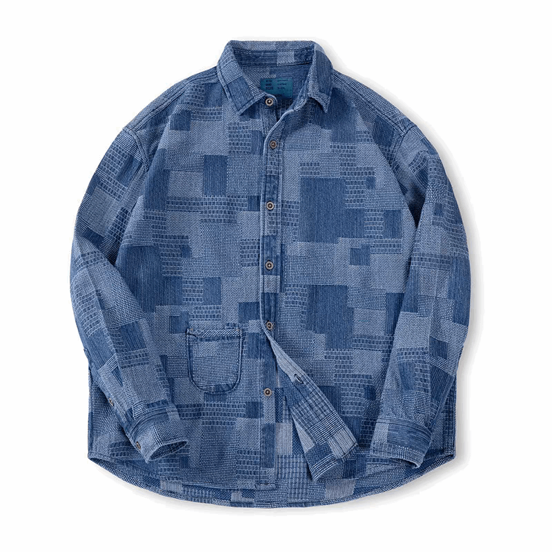 Patchwork denim shirt