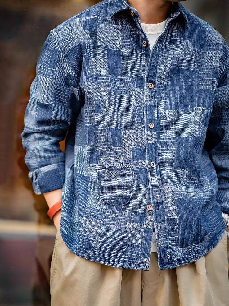 Patchwork denim shirt