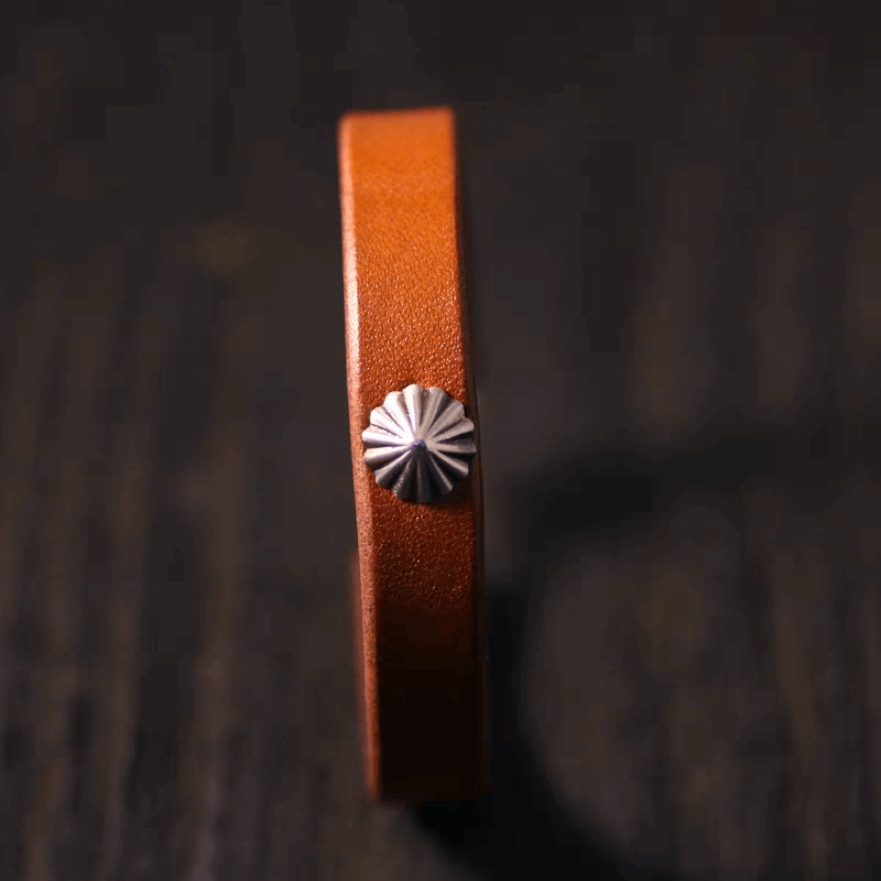 Japanese leather skull hook bracelet