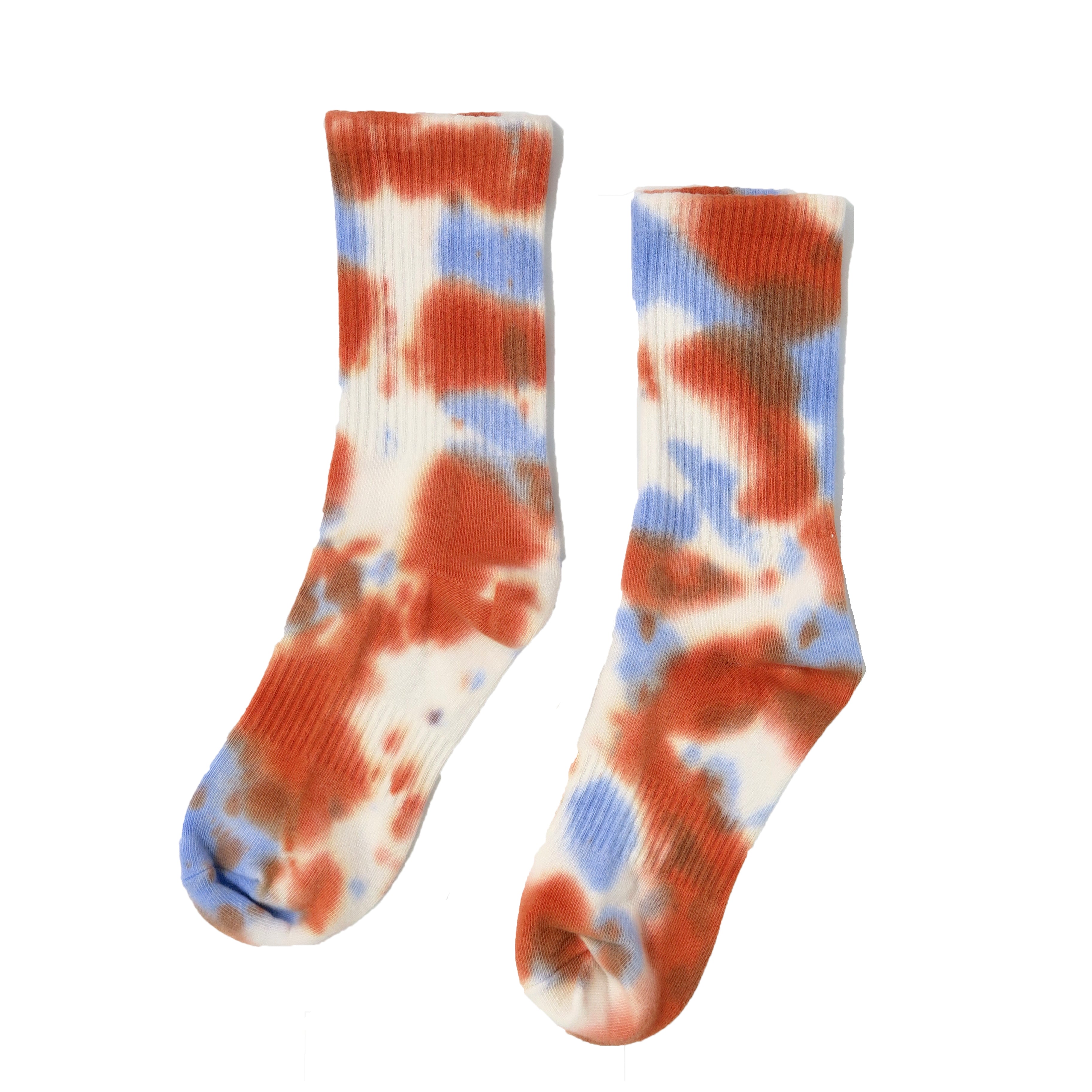 Tie Dye sock - Dark Orange and Blue Comfysocks