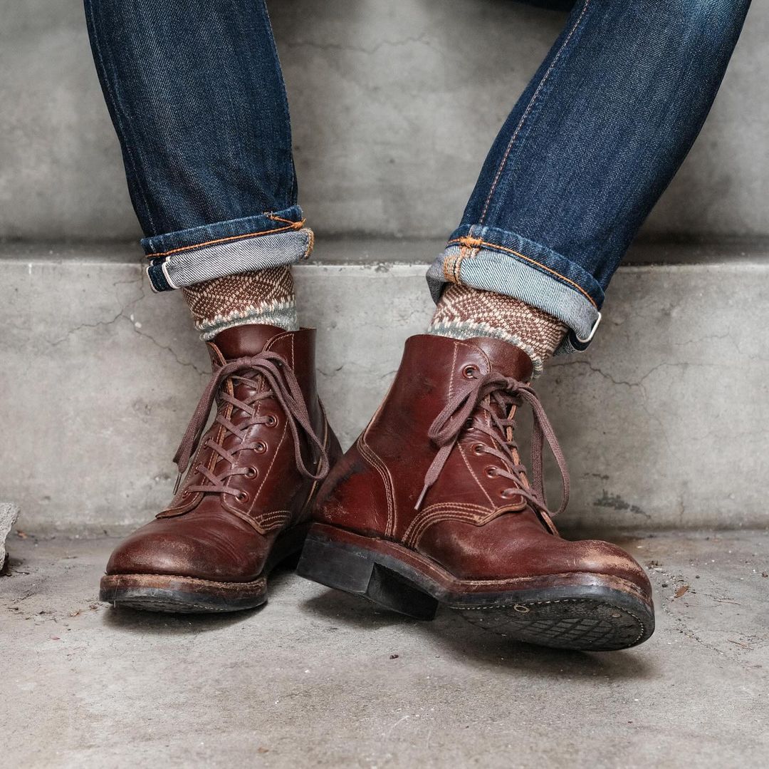 Fatima Brown Tribal Socks with boots Comfysocks