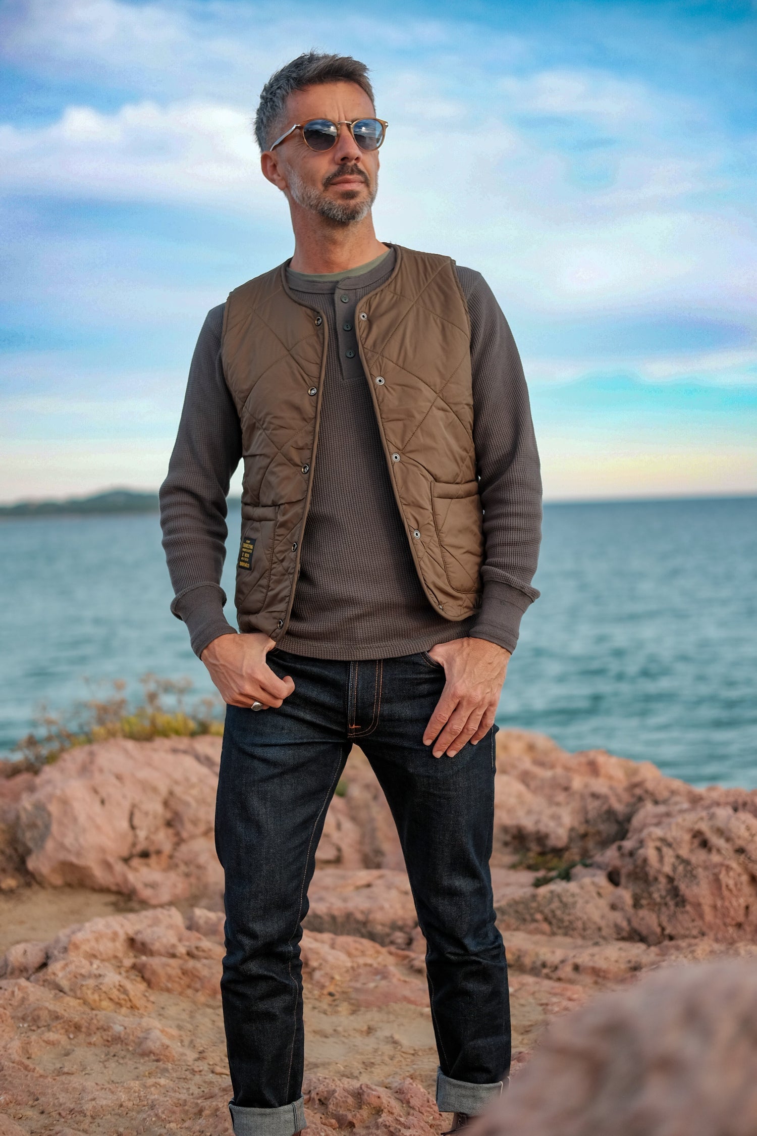 Clothing and accessories collection featuring the retro Throwback Stripe Shirt in four colors.