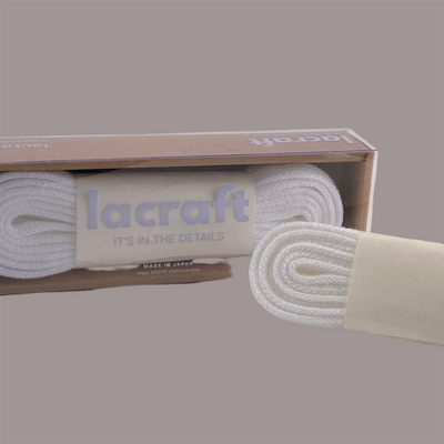 WHITE SINGLE LAYER COTTON SHOELACES