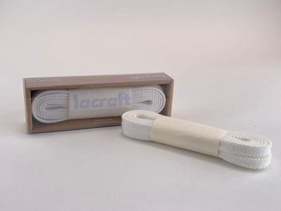 WHITE DOUBLE COTTON SHOELACES - LACRAFT