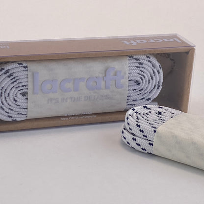 BLUE & WHITE DOUBLE FIBER SHOELACES - SAILOR 【MADE IN JAPAN】 Lacraft
