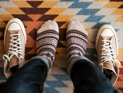 Yuki Tribal Socks - Beige Comfysocks