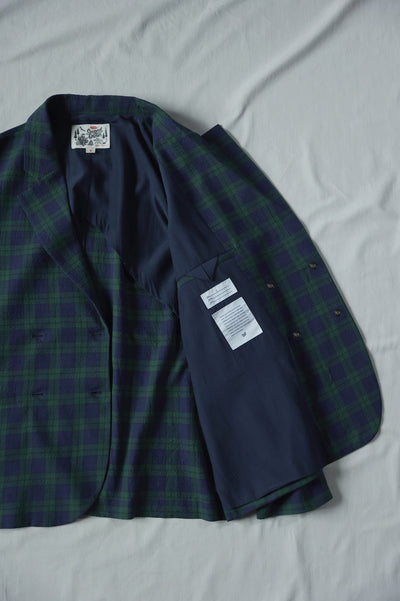 Carlos – Double Breasted Check Jacket (Navy / Green)