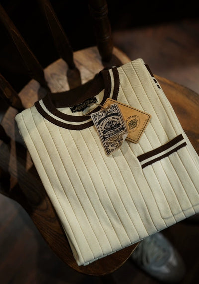 Vintage Knitted T-shirt - Chest Pocket Comfysocks