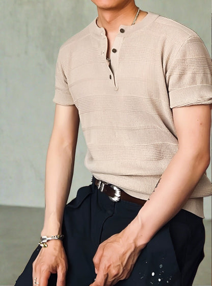 Kaze - Knitted Henly Collar Shirt Comfysocks