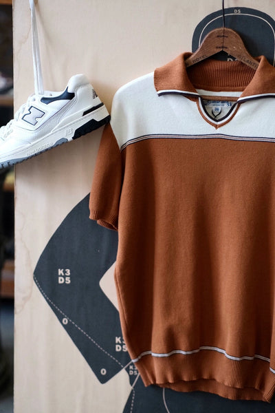 Klish - VIntage Collar Shirt in Brown and White