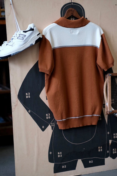 Klish - VIntage Collar Shirt in Brown and White