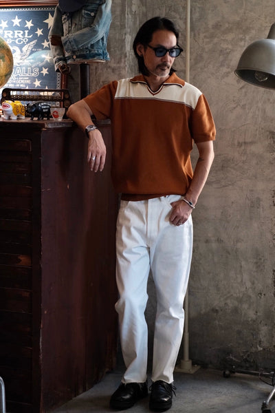 Klish - VIntage Collar Shirt in Brown and White