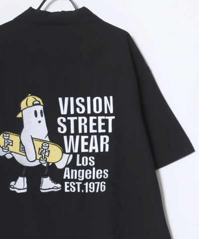 Vision Street Wear Oversized Ghost Skater Embroidered Shirt | Black