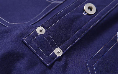 Aoi - 靛藍棉麻短袖工作襯衫