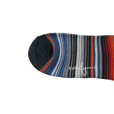 Colourful Stripe Low Socks - Black