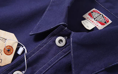 Aoi - 靛藍棉麻短袖工作襯衫