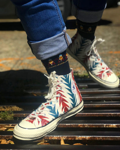 turkey navy knitted socks with converse 